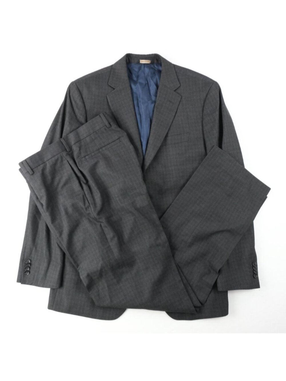 Banana Republic 42R 32x34 Navy Gray Plaid Modern fit Mens Jacket Pants Suit